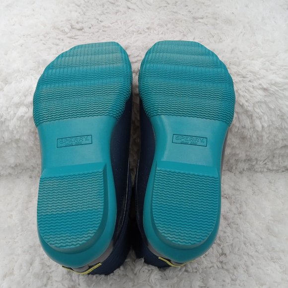 Sperry Boots Womens 6.5 Navy Blue Saltwater Puff Nylon Duck Rain Snow‎ Rubber - Picture 6 of 8